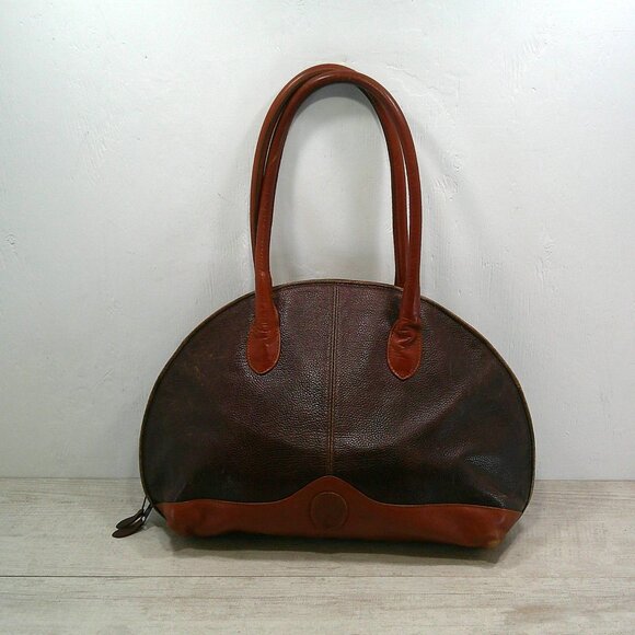 Unisa Handbags - Unisa Rare Leather Vintage Large 16' Half Moon Shoulder Bag Purse Pocketbook